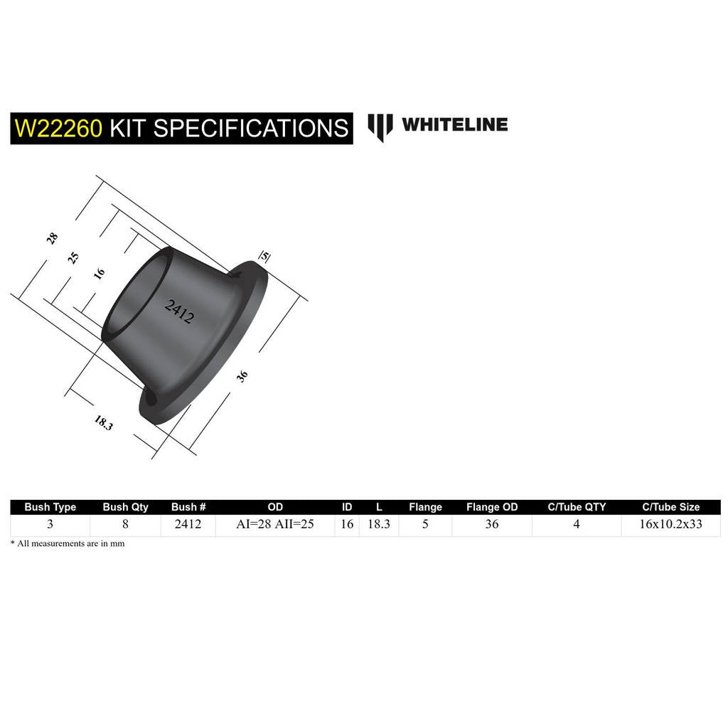 WHITELINE W22260 Sway Bar Link Bushing Photo-5