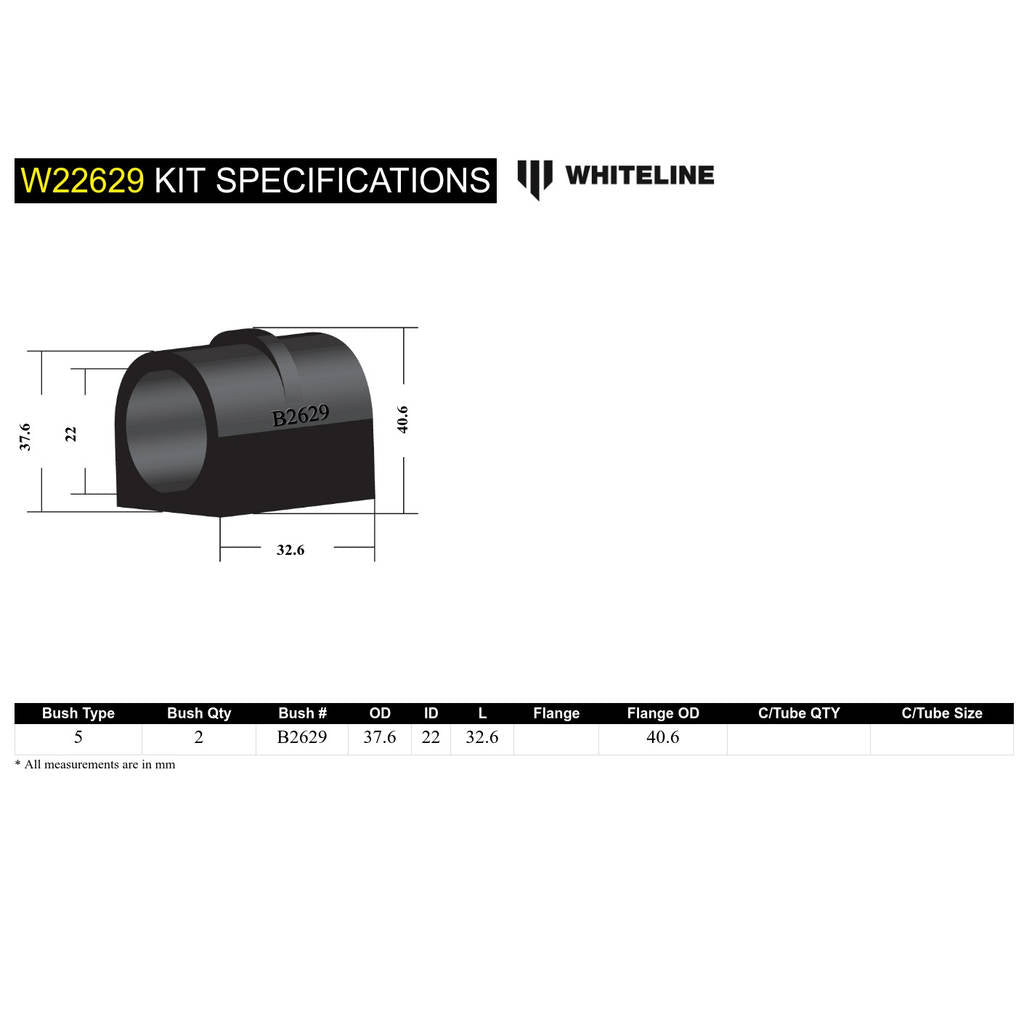 WHITELINE W22629 Sway Bar Bushing Kit Photo-5
