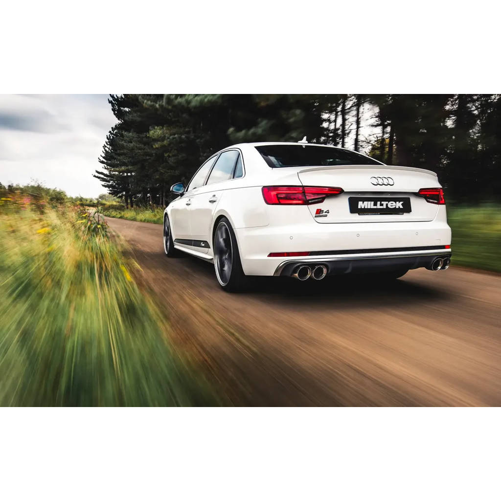MILLTEK SSXAU700 Cat-back Quad 100mm GT100 AUDI S4 3.0 Turbo V6 B9 - Saloon/Sedan&Avant (Sport Diff Models Only) Photo-3