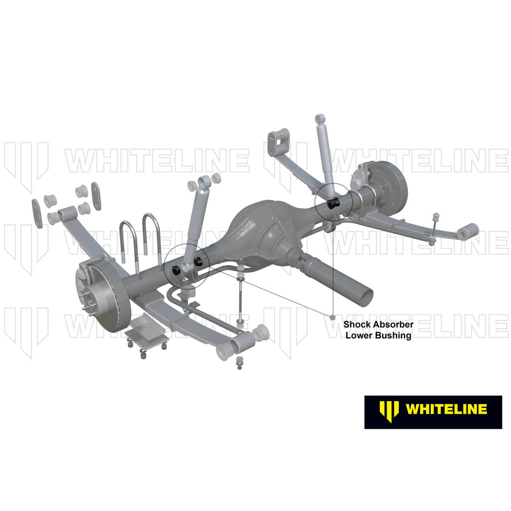 WHITELINE W33325 Rear Shock Absorber - Lower Bushing Kit for Nissan Navara D40 2wd/4wd Photo-1
