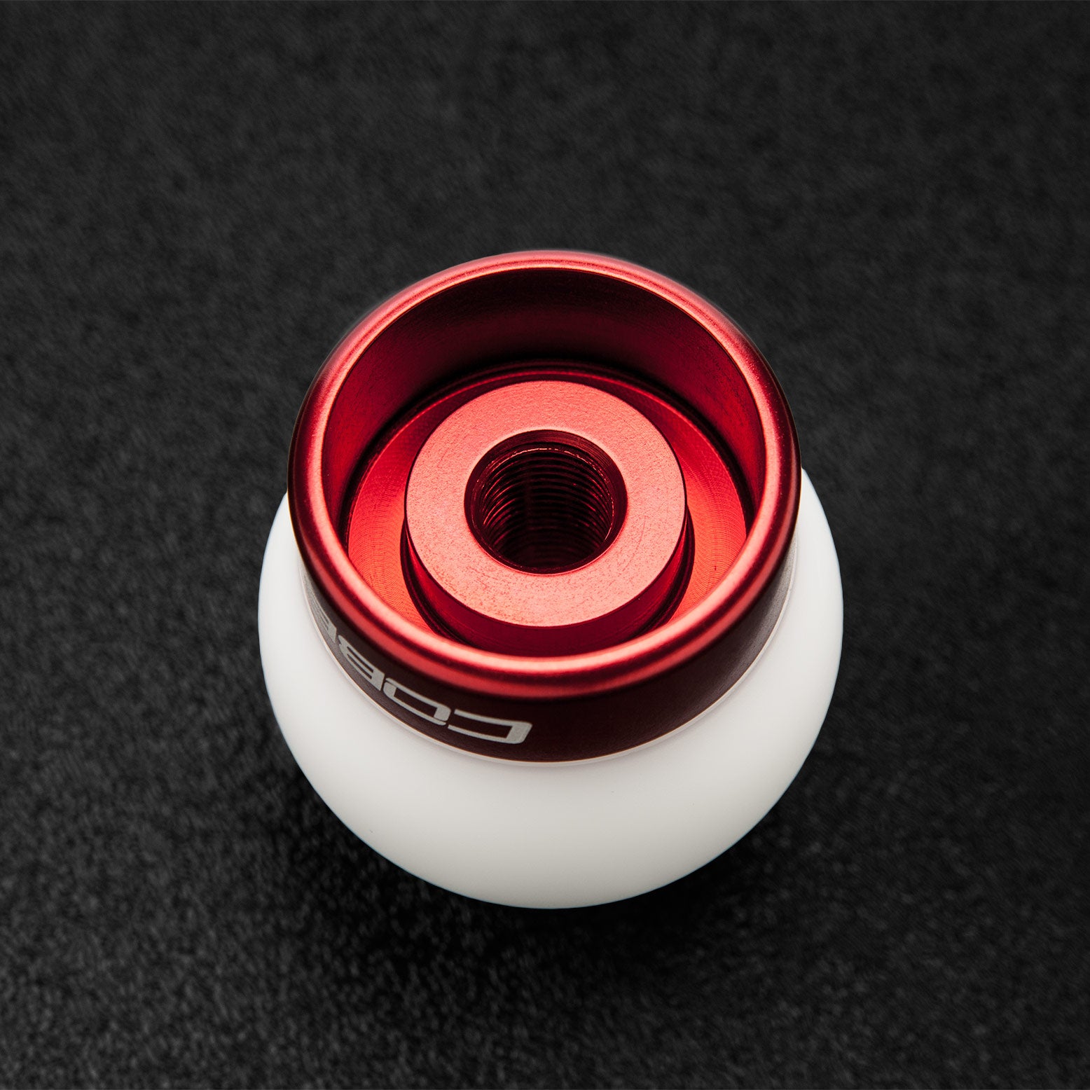 COBB 2M1350-W-RD FORD Mustang Shift Knob - White Knob w/Race Red Photo-1
