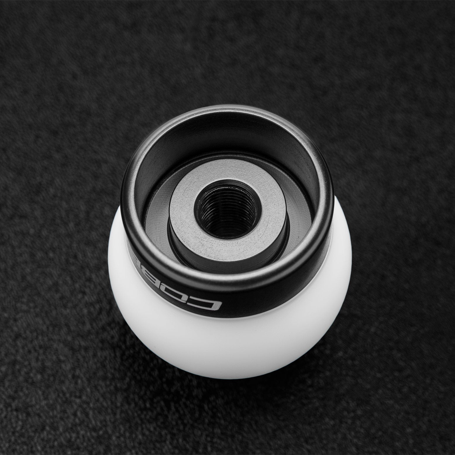 COBB 2M1350-W-BK FORD Mustang Shift Knob - White Knob w/Stealth Black Photo-1