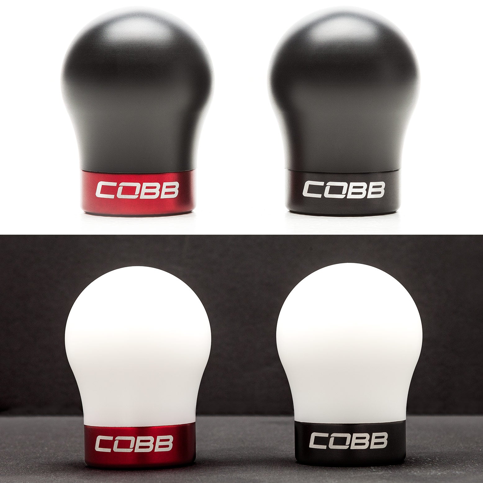 COBB 2V1350-W-BK VW COBB Knob - White Knob w/Stealth Black Photo-0