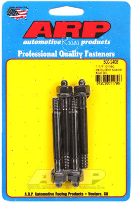 ARP 300-2408 Carburetor Stud Kit 1-1/4˝ Moroso spacer. 1 stud drilled for wire seal. 8740. hex Photo-0