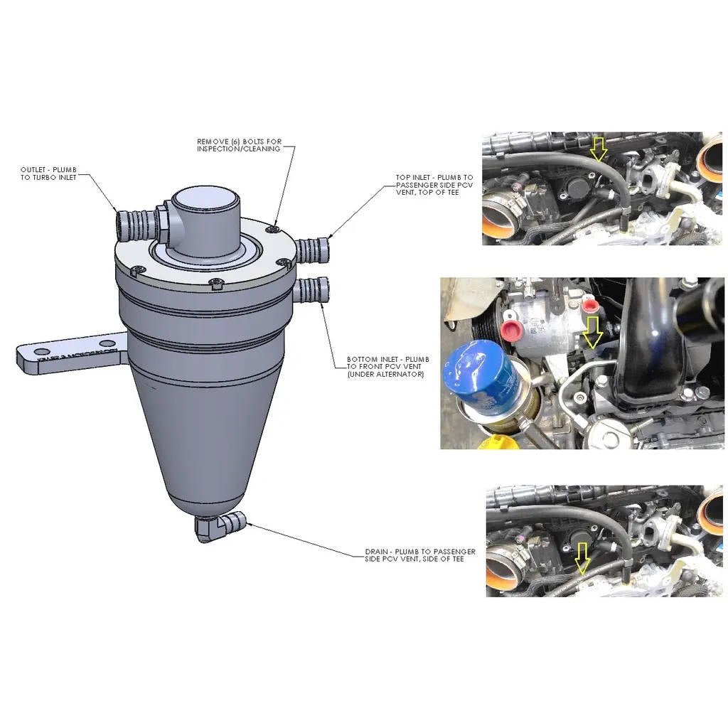 KILLER B Motorsport GD-MV3S-C Air Oil Separator SUBARU WRX/WRX STi (02-07) - Complete Photo-2