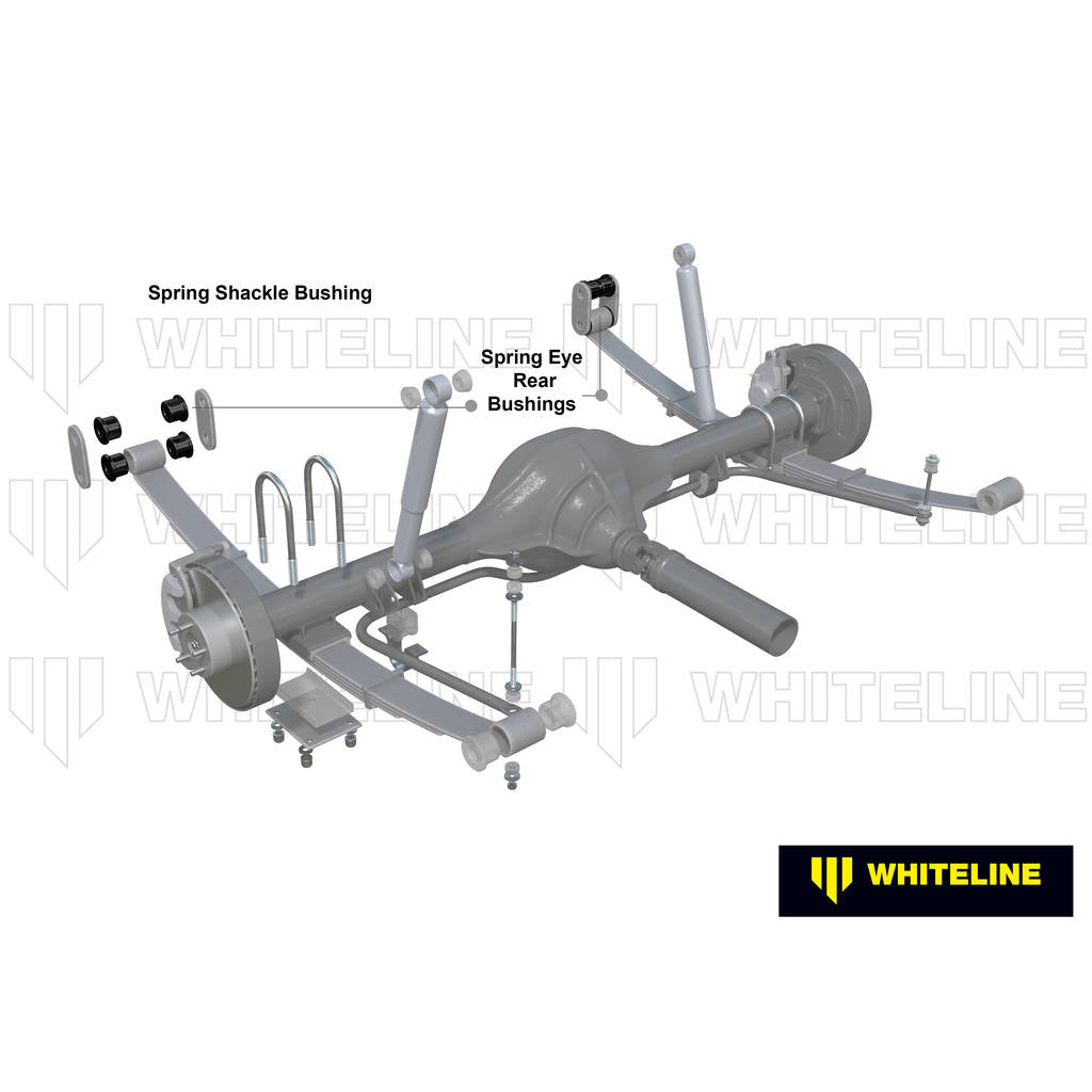 WHITELINE W71085 Rear Leaf Spring - Bushing Kit for Nissan Patrol MQ, MK/Urvan E23, E24 Photo-2