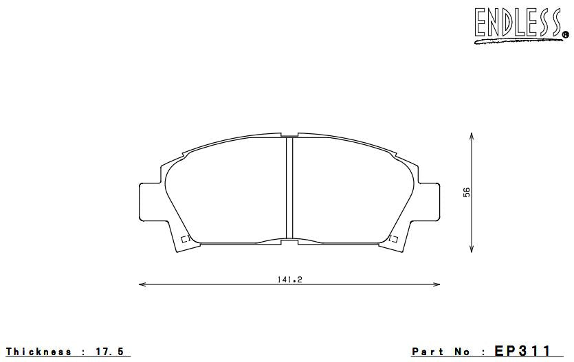 ENDLESS EP311MA45B Front brake pads TOYOTA Celica ST202 (3S-GE) Photo-0