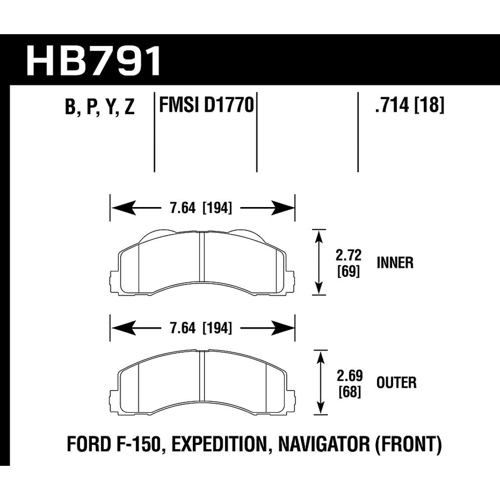 HAWK HB791Y.714 Brake Padss Photo-2