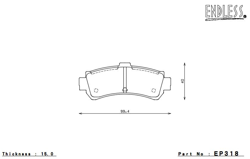 ENDLESS EP318SSY Rear brake pads NISSAN SUNNY B14 Photo-0
