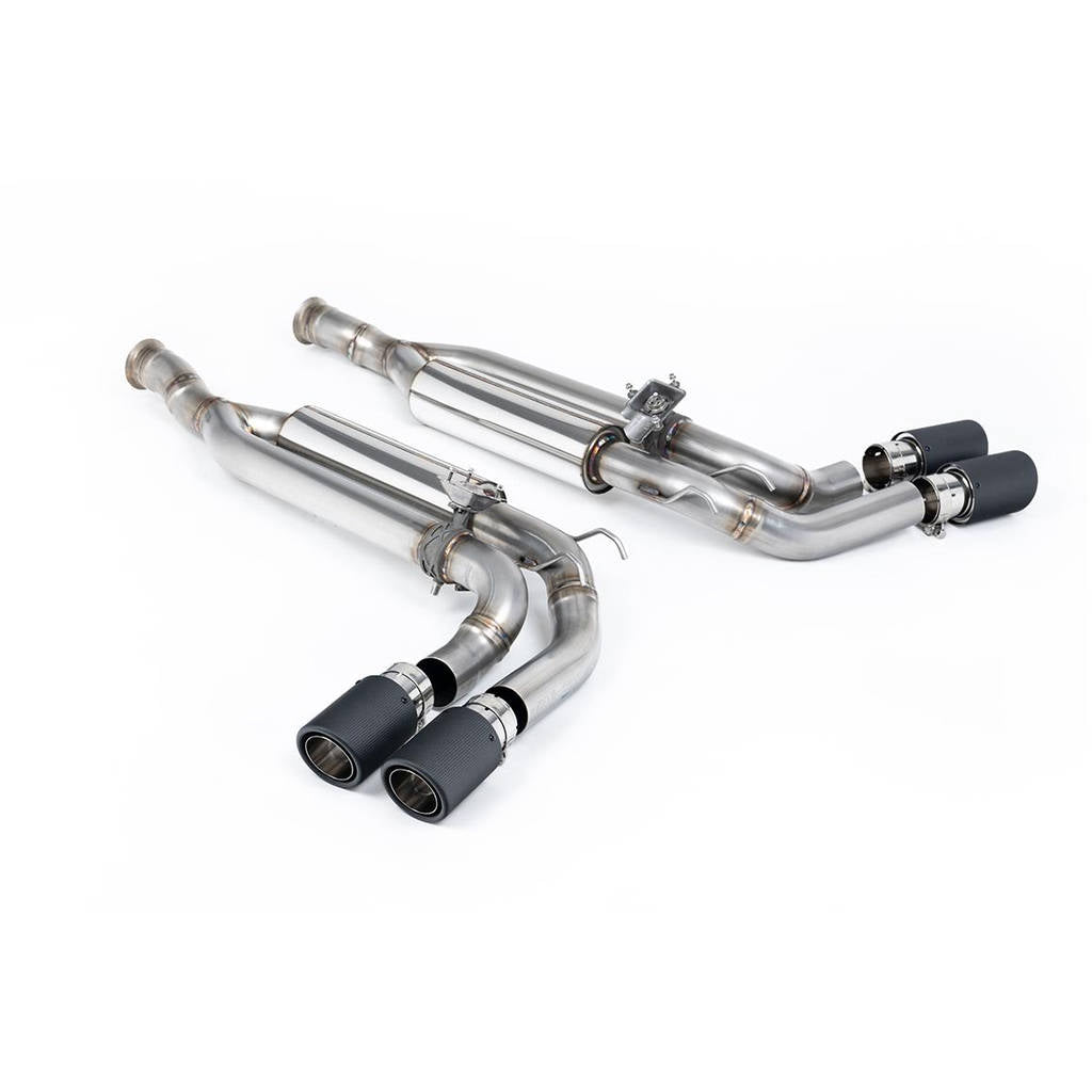 MILLTEK SSXMZ128 Cat Back Carbon JET-90 Trims (Re-uses OE Valve) MERCEDES-Benz G63S W463 4.0 Bi-Turbo V8 Photo-0