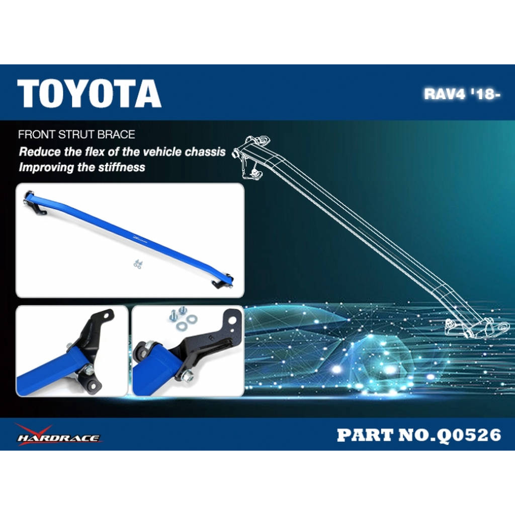 HARDRACE Q0526 TOYOTA RAV4 '18- FRONT STRUT BRACE - 1PCS/SET Photo-1