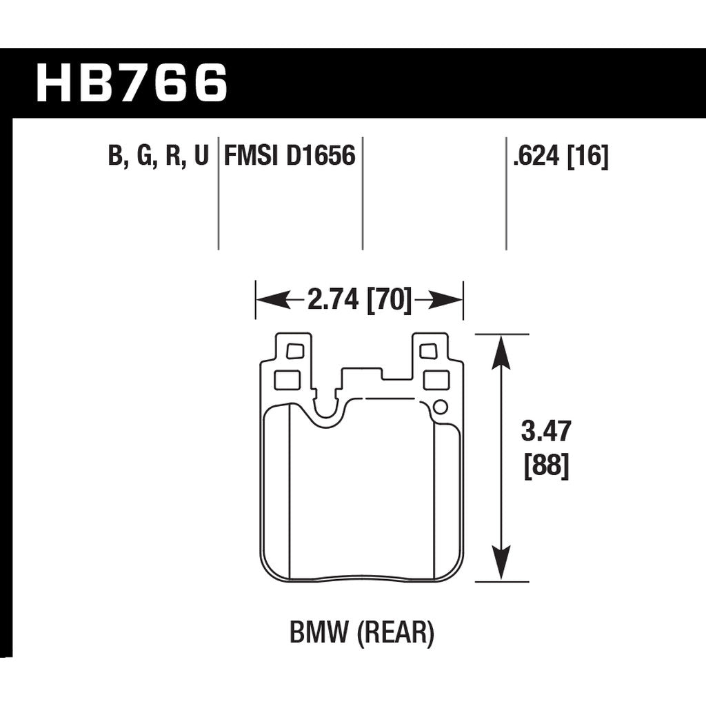 HAWK HB766Z.624 Brake Pads Street PC Rear BMW F20, F30 (M-Perf.), F80M3, F82 M4 (cast iron) Photo-2
