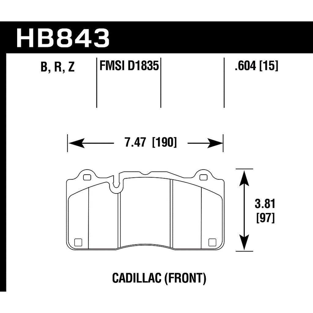 HAWK HB843B.604 Brake Pads Street HPS 5.0 Front CADILLAC CTS V 2016+ Photo-2