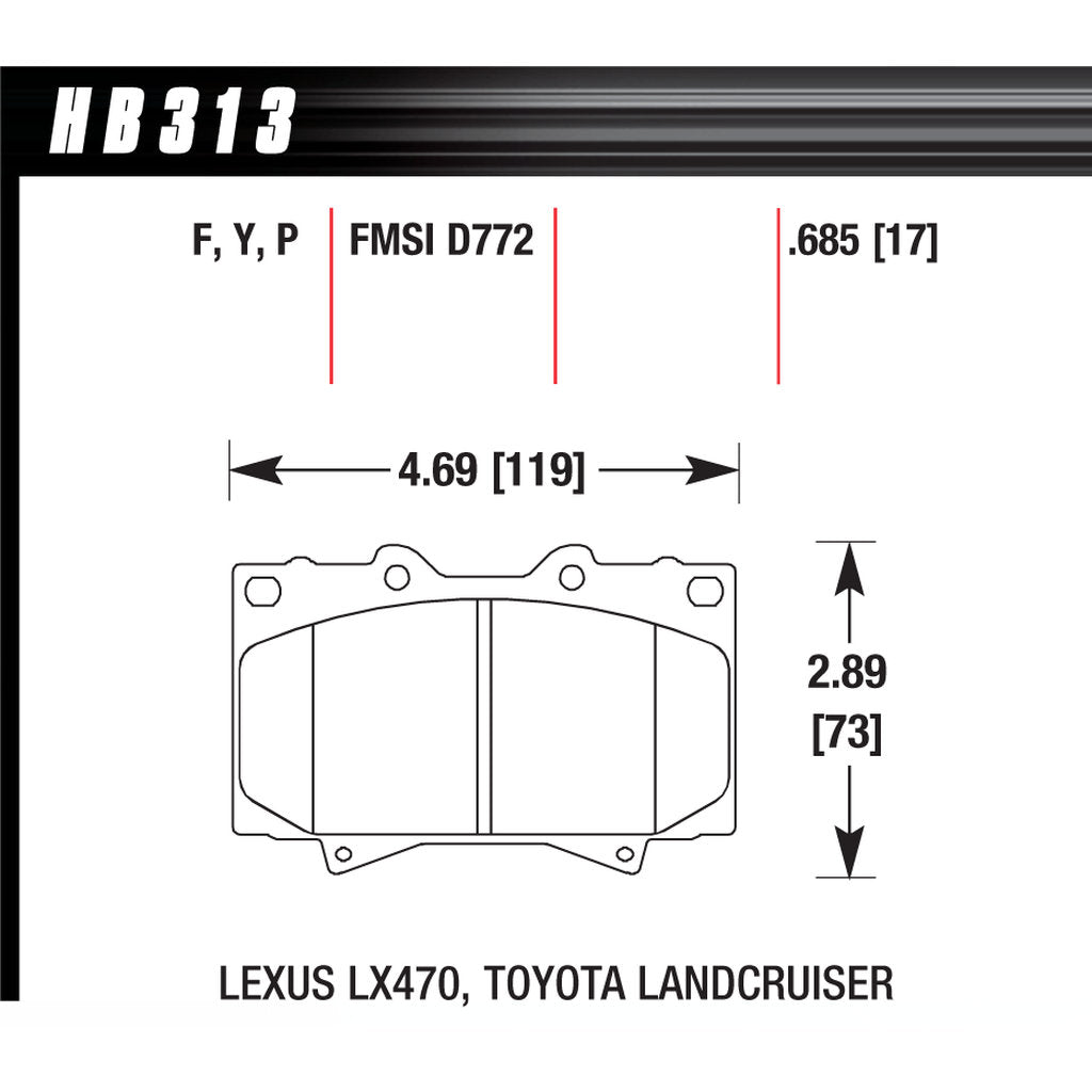 HAWK HB313B.685 Brake Pads Street HPS 5.0 Photo-2