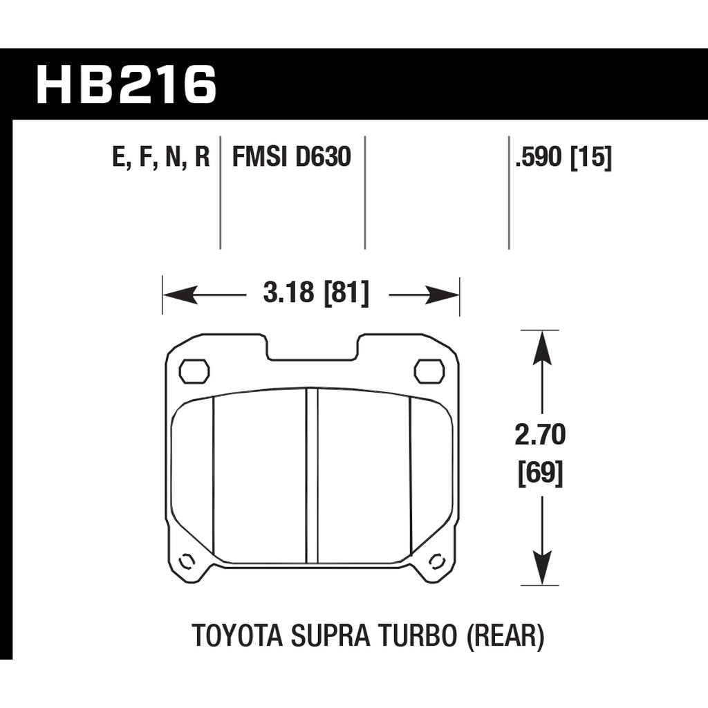 HAWK HB216B.590 Brake Pads Street HPS 5.0 Rear TOYOTA Supra Twin Turbo Photo-2