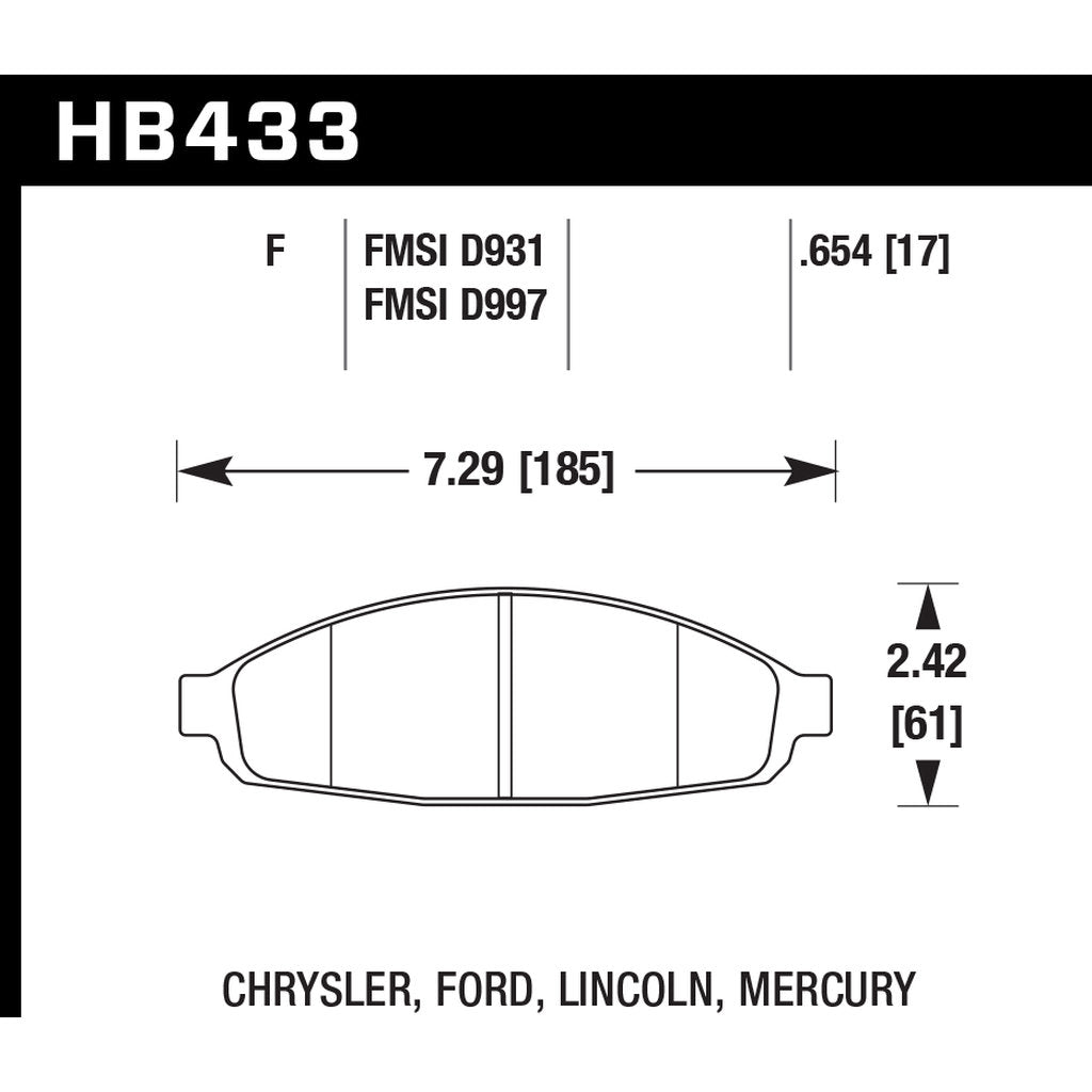 HAWK HB433B.654 Brake Pads Street HPS 5.0 Photo-2