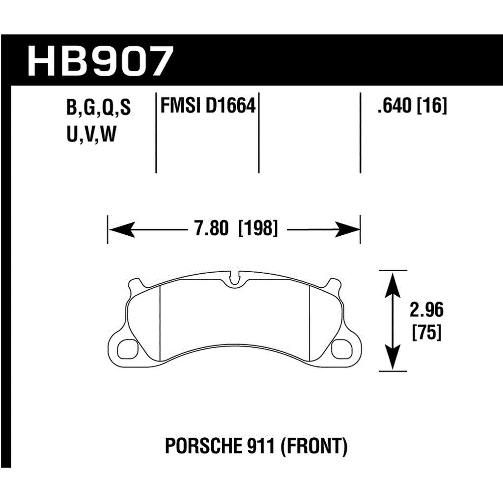 HAWK HB907B.640 Brake Pads Street HPS 5.0 Front PORSCHE 911 Carrera 4 GTS/S 2013-2016 Photo-2