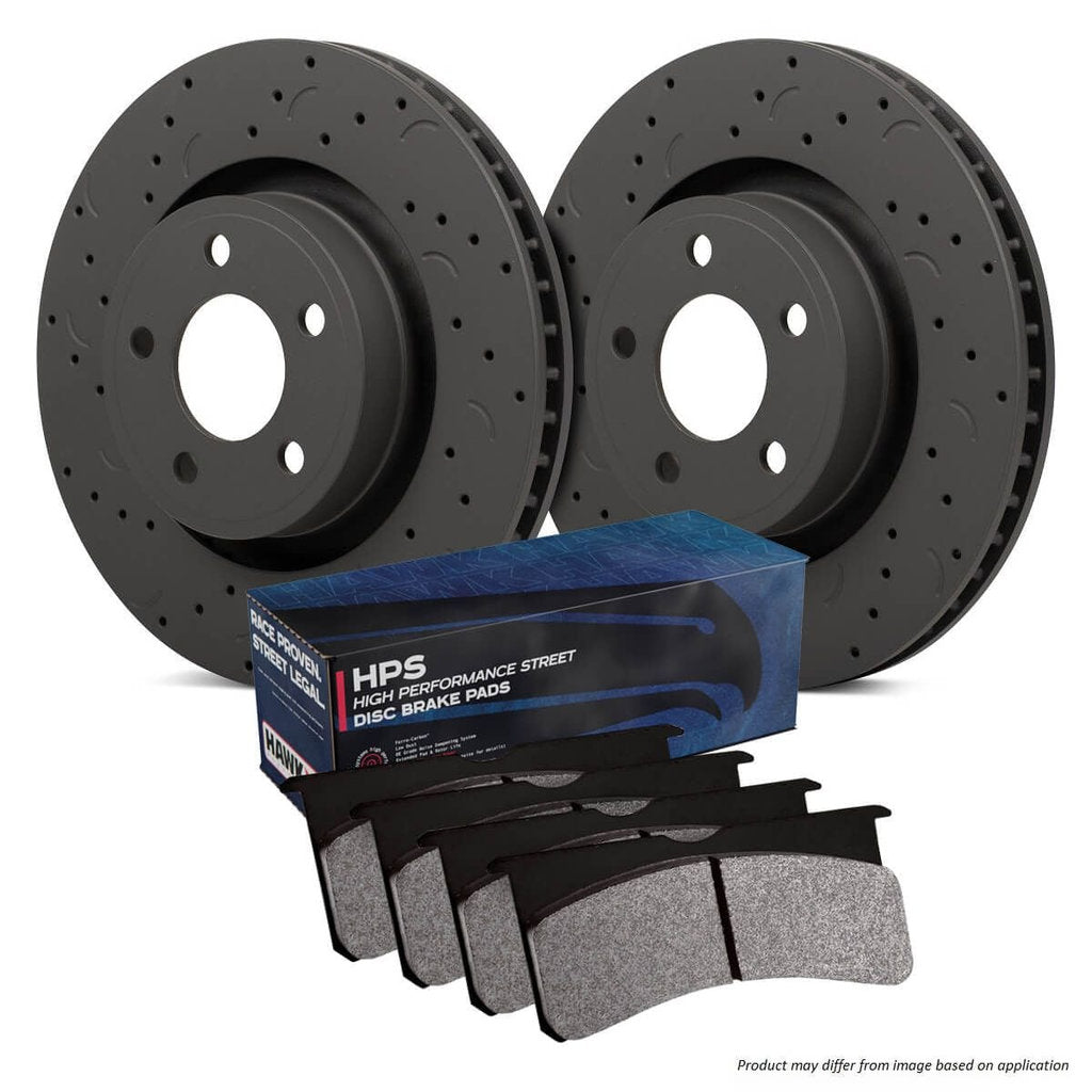 HAWK HKC5363.393F Brake Kit (Rotor Talon C-Drilled/HPS Brake Pad) Photo-0