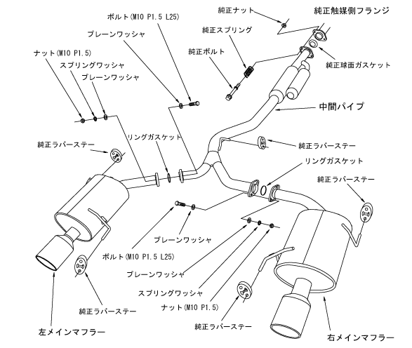 HKS 31029-AF003 Exhaust system Super Turbo Muffler SUBARU LEGACY WAGON (CBA-BP5) Photo-2