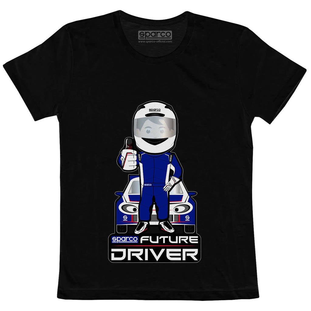 SPARCO 017013NR0708 T-shirt children's FUTURE DRIVER, black size 7-8 years Photo-0