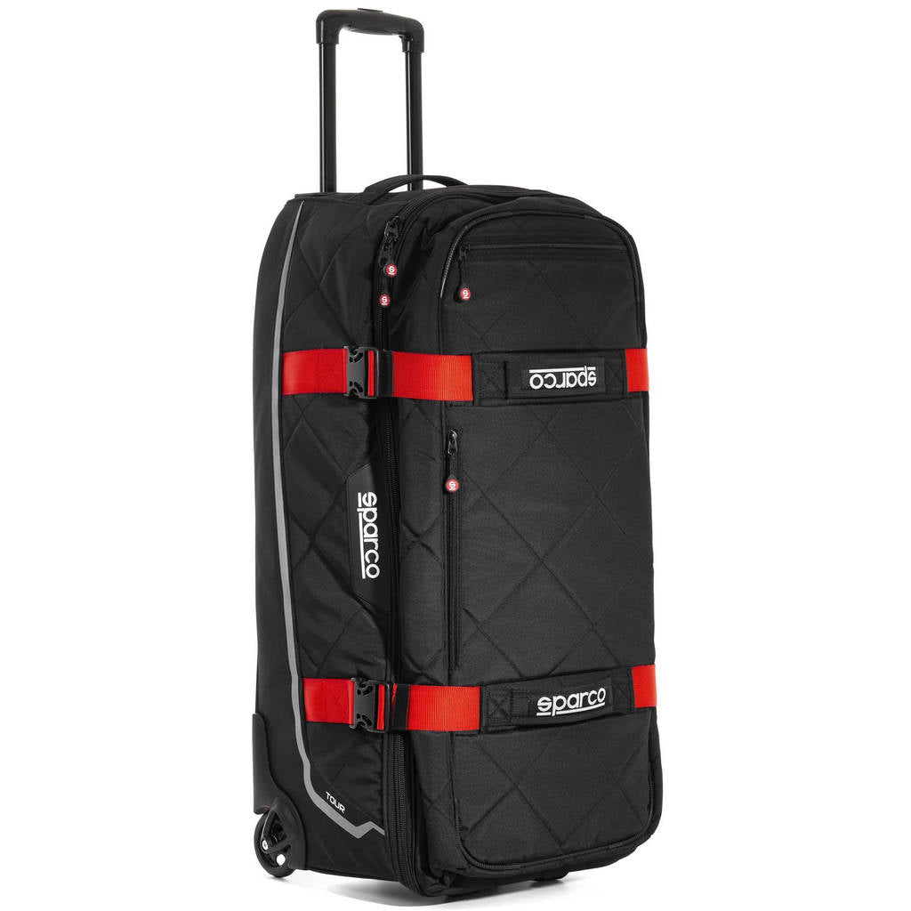 SPARCO 016437NRRS TOUR TROLLEY BAG, 4,7 kg, 40x84x38 cm, black/red Photo-0