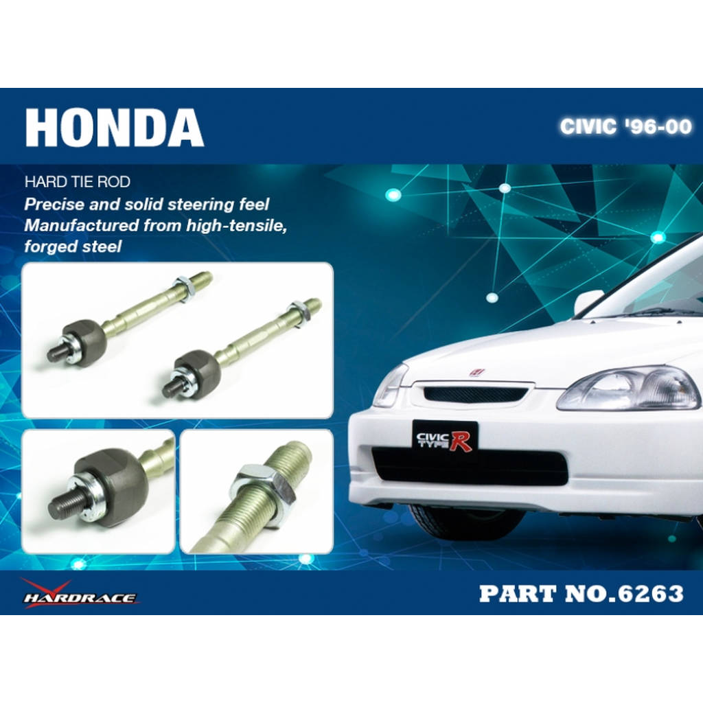 HARDRACE 6263 HARD TIE ROD (OE STANDARD) 2PCS/SET CIVIC EK Photo-1