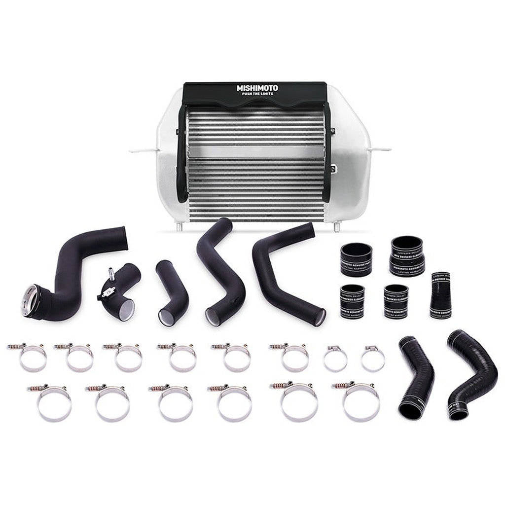 MISHIMOTO MMINT-F150-11KBSL FORD F-150 EcoBoost Intercooler Kit, 2011-2014 Silver Intercooler w/Black Pipes Photo-0