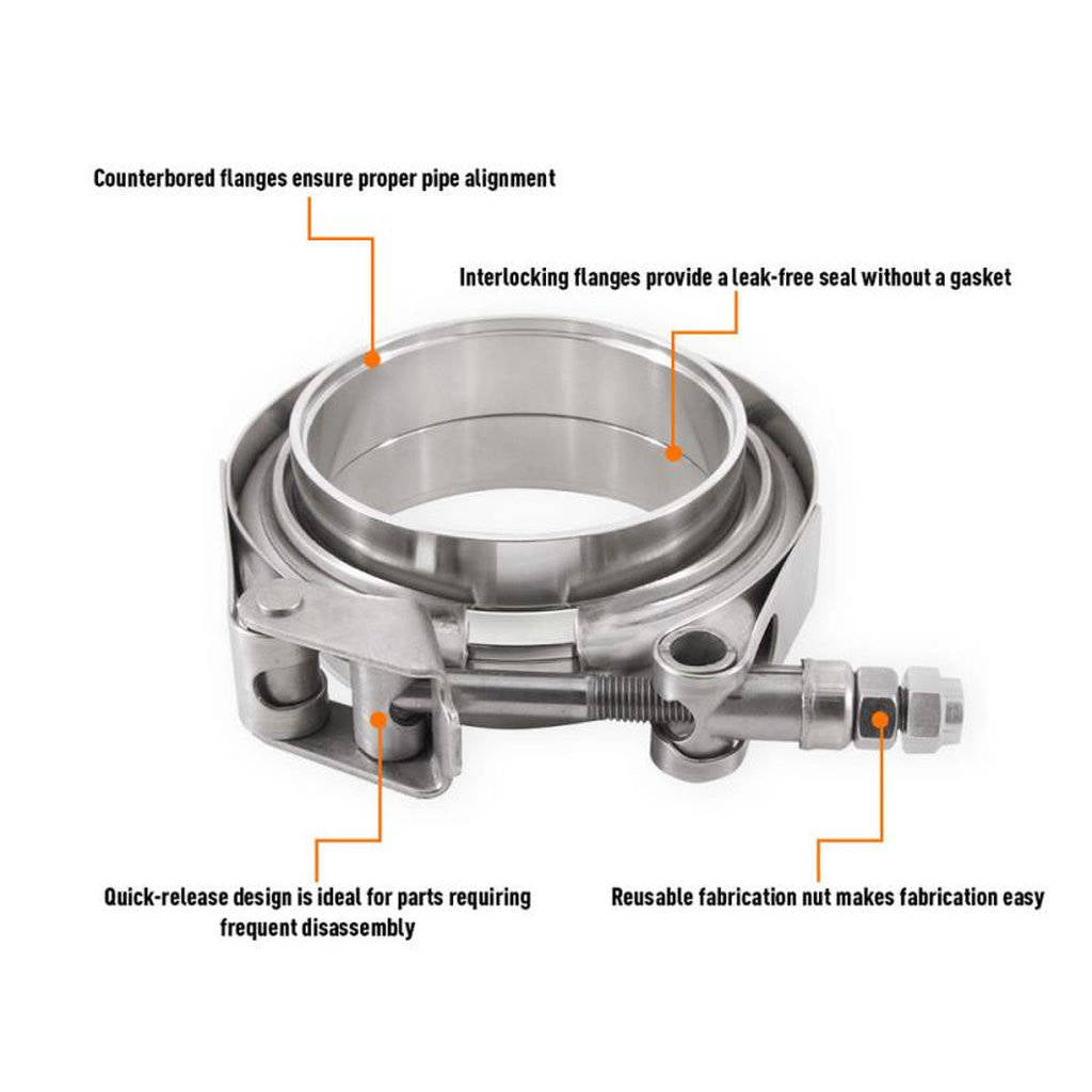 MISHIMOTO MMCLAMP-VS-15 Stainless Steel V-Band Clamp, 1.5" (38.1mm) Photo-3