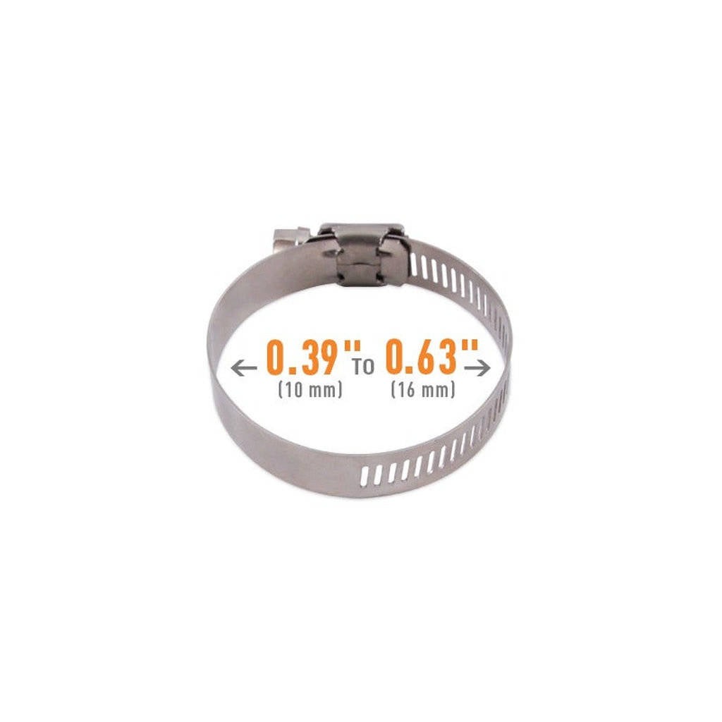 MISHIMOTO MMCLAMP-WG-16HT High-Torque Worm Gear Clamp, 0.39" - 0.63" (10mm - 16mm), Pack of 10 Photo-2
