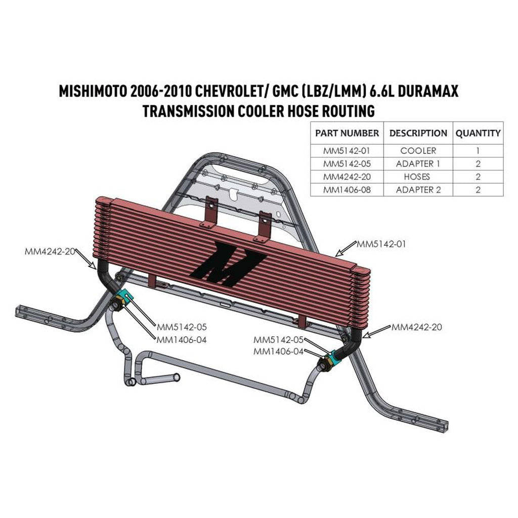 MISHIMOTO MMTC-DMAX-06SL CHEVROLET/GMC 6.6L Duramax (LBZ/LMM) Transmission Cooler, 2006-2010 Photo-8