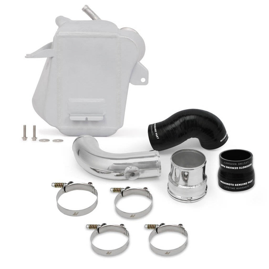 MISHIMOTO MMINT-F2D-17SL FORD 6.7L Powerstroke Air-to-Water Intercooler, 2017+, Micro-Wrinkle Silver Photo-0