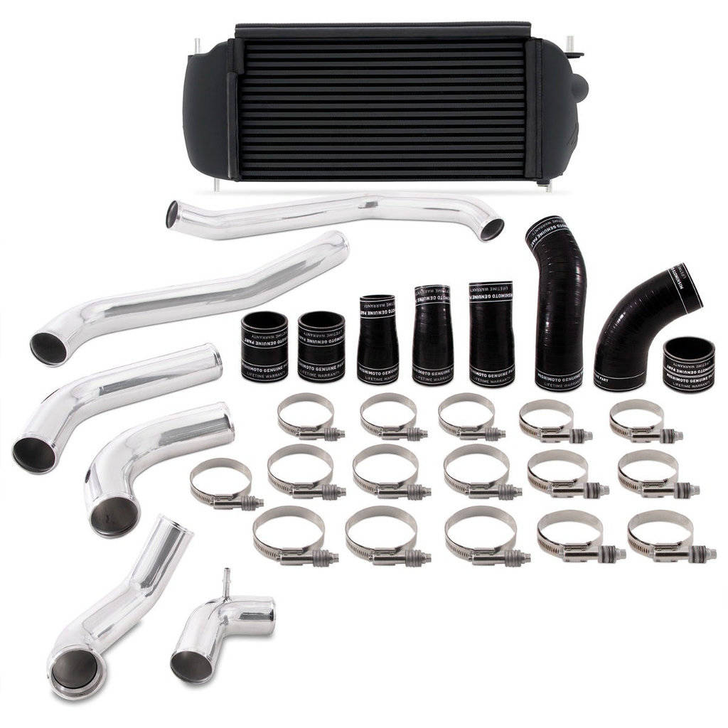 MISHIMOTO MMINT-F35T-17KPBK FORD F-150 3.5L EcoBoost Performance Intercooler Kit, 2017+, Black Cooler, Polished Pipes Photo-0