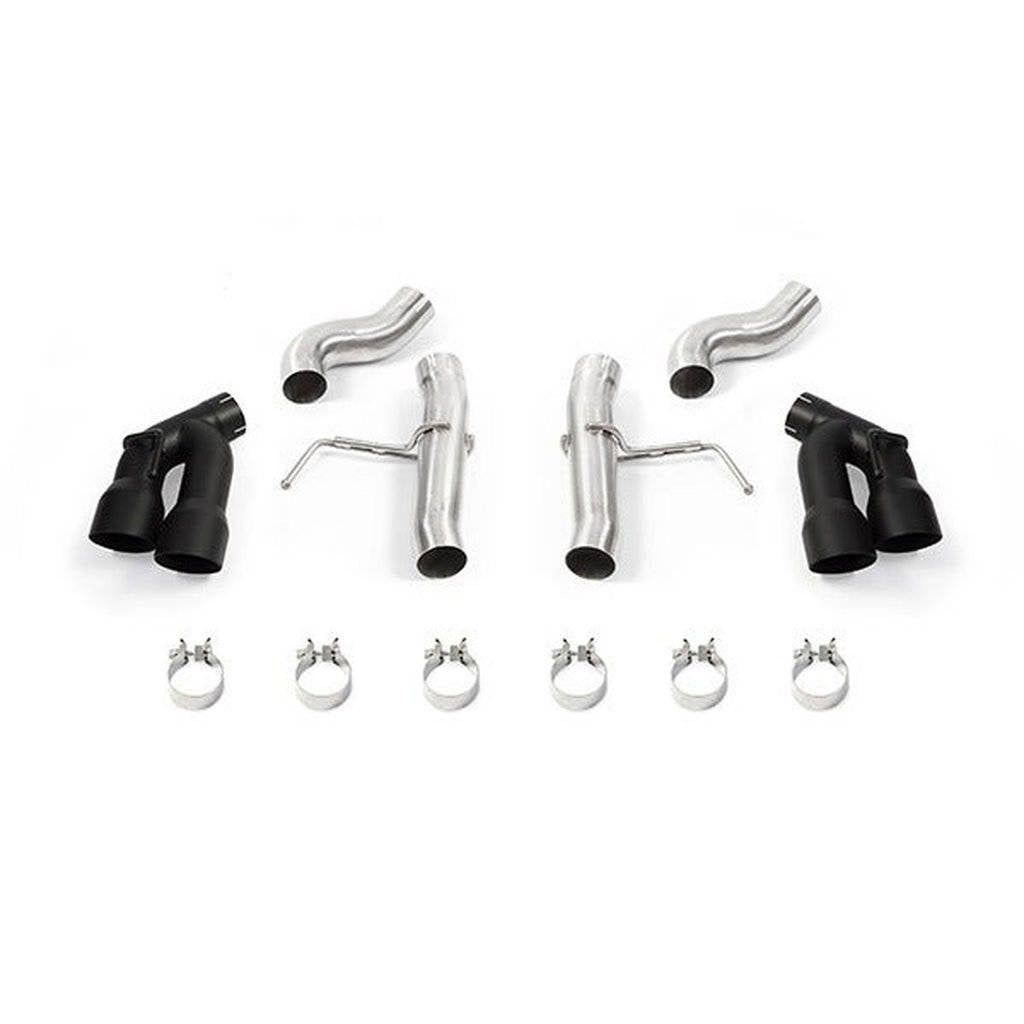 MISHIMOTO MMEXH-CAM8-16AQTRBK CHEVROLETCamaro SS Quad-Tip Race Axle-Back Exhaust PreSale, 2016+ Black Tips Photo-0