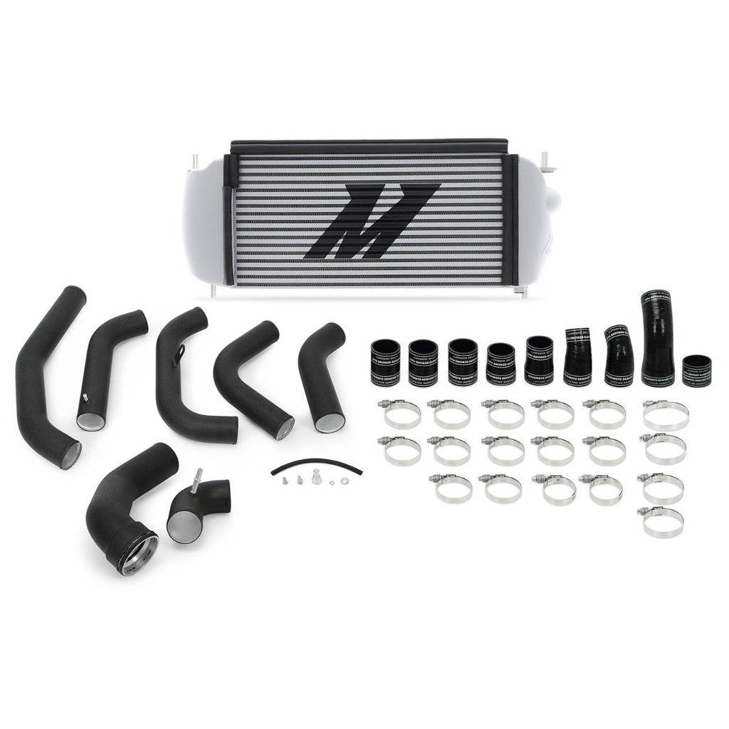 MISHIMOTO MMINT-F35T-15KBSL FORD F-150 3.5L EcoBoost Performance Intercooler Kit, 2015-2016, Silver Intercooler, Black Pipes Photo-0