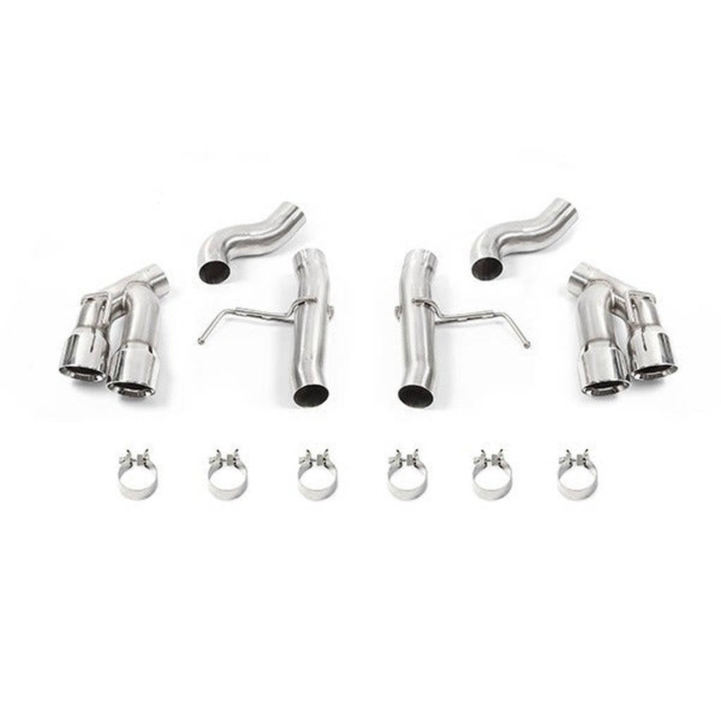 MISHIMOTO MMEXH-CAM8-16AQTRP CHEVROLETCamaro Quad-Tip Race Axle-Back Exhaust PreSale, 2016+ Polished Tips Photo-0