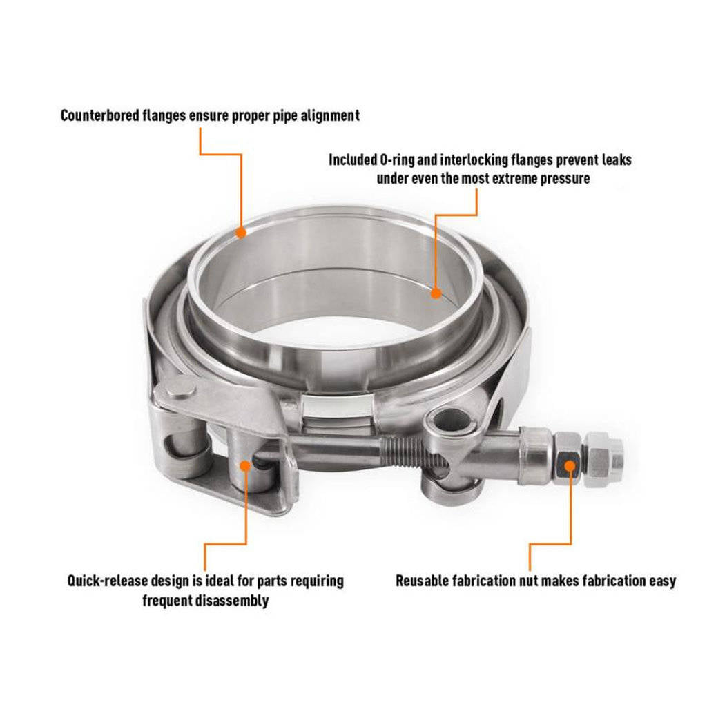 MISHIMOTO MMCLAMP-VA-3 Aluminum V-Band Clamp, 3" (76.2mm) Photo-3