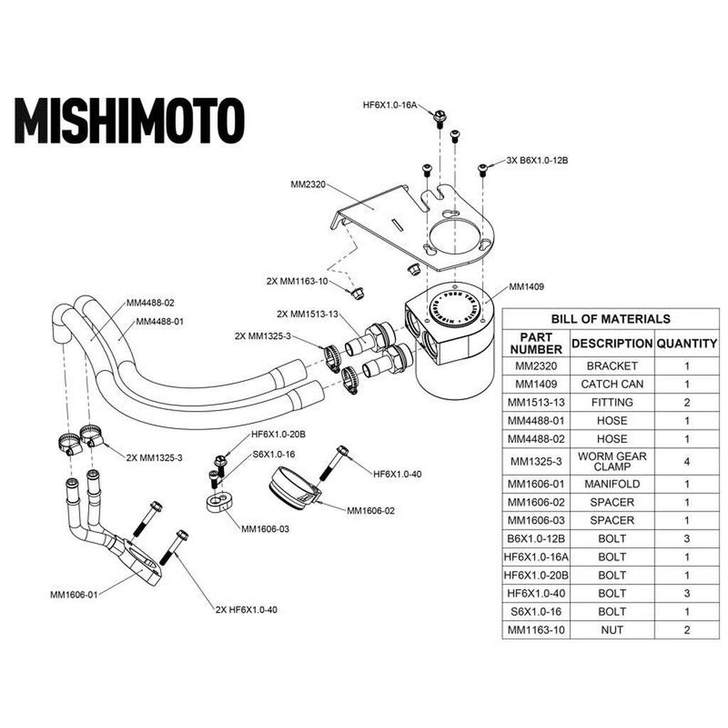 MISHIMOTO MMBCC-F2D-11BE FORD 6.7L Powerstroke Baffled Oil Catch Can Kit, 2011-2016 Photo-5