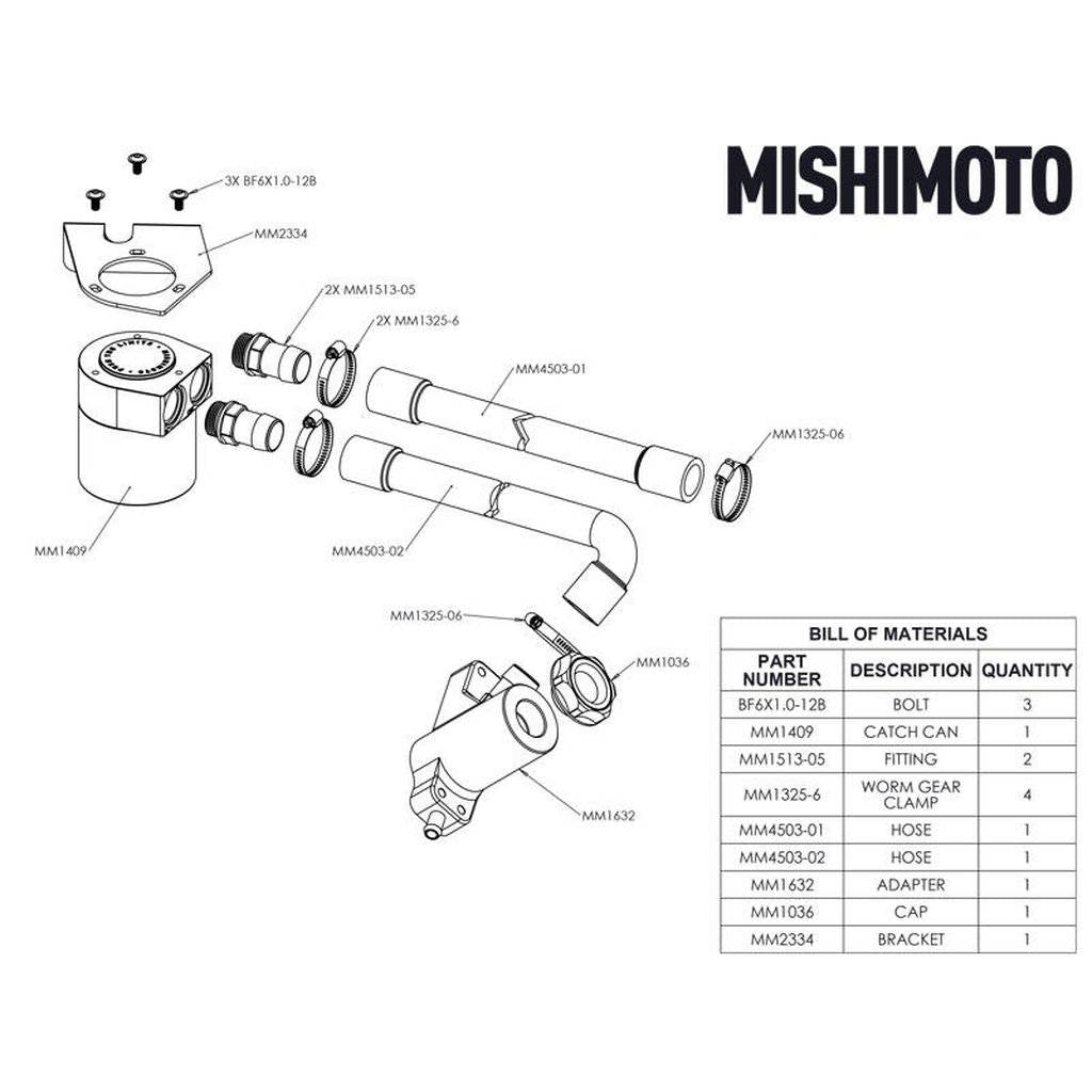 MISHIMOTO MMBCC-F2D-08BE FORD 6.4L Powerstroke Baffled Oil Catch Can Kit, 2008?2010 Photo-8