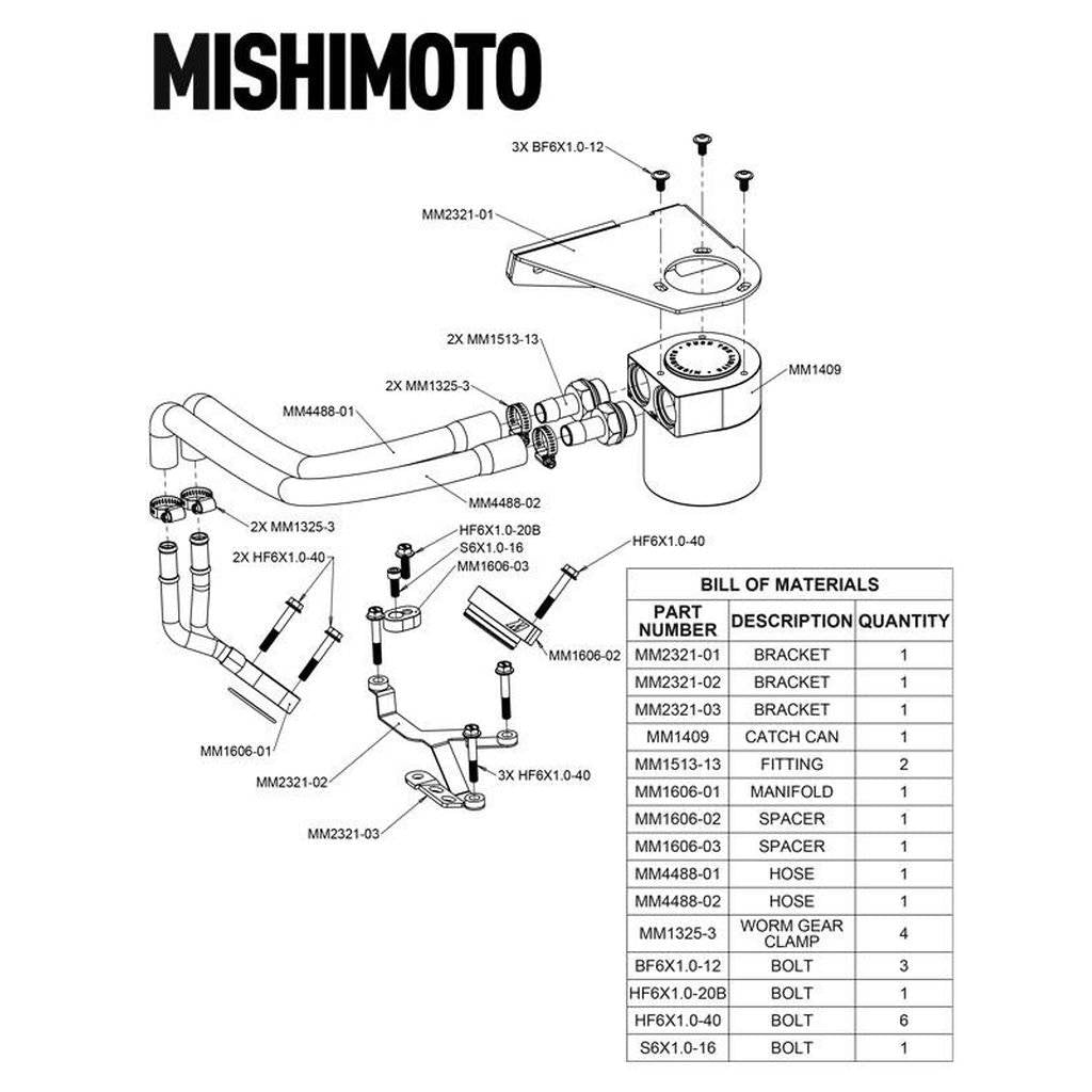MISHIMOTO MMBCC-F2D-17BE FORD 6.7L Powerstroke Baffled Oil Catch Can Kit, 2017+ Photo-5