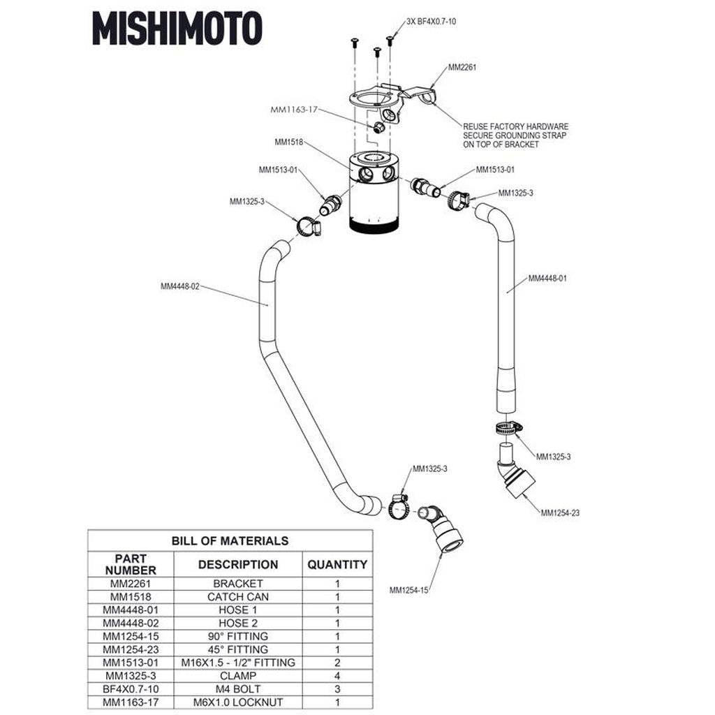 MISHIMOTO MMBCC-F150-15PBE FORD F-150 V8 Baffled Oil Catch Can Kit, 2015-2017 Photo-7