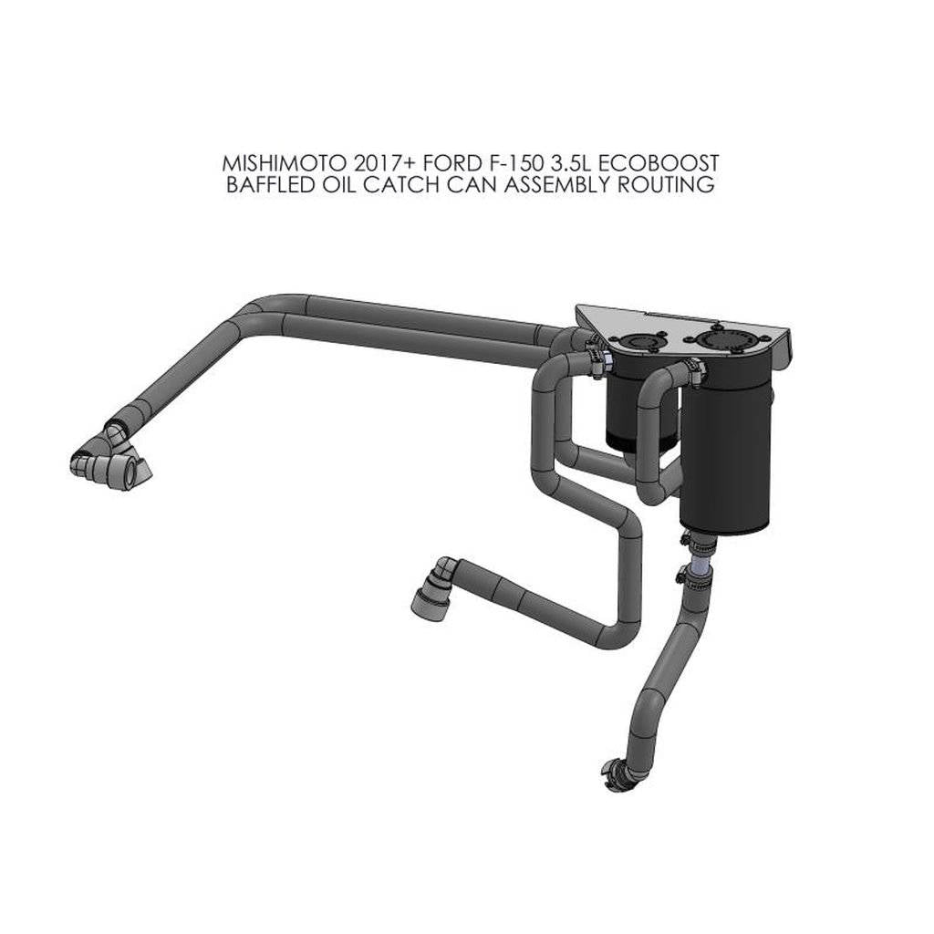 MISHIMOTO MMBCC-F35T-17SBE FORD F-150 3.5L EcoBoost Baffled Oil Catch Can Kit, 2017+ Photo-6