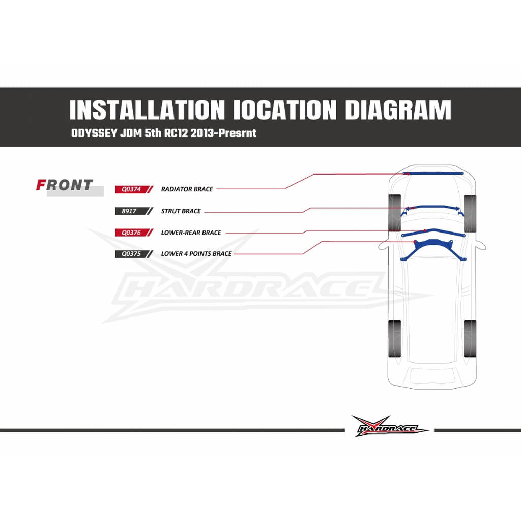 HARDRACE 8917 BODY REINFORCED BAR HONDA ODYSSEY RC1/2 14- Photo-9
