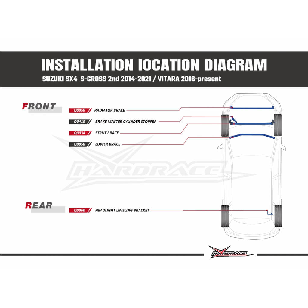 HARDRACE Q0034 BODY REINFORCED BAR SUZUKI VITARA 16- Photo-9