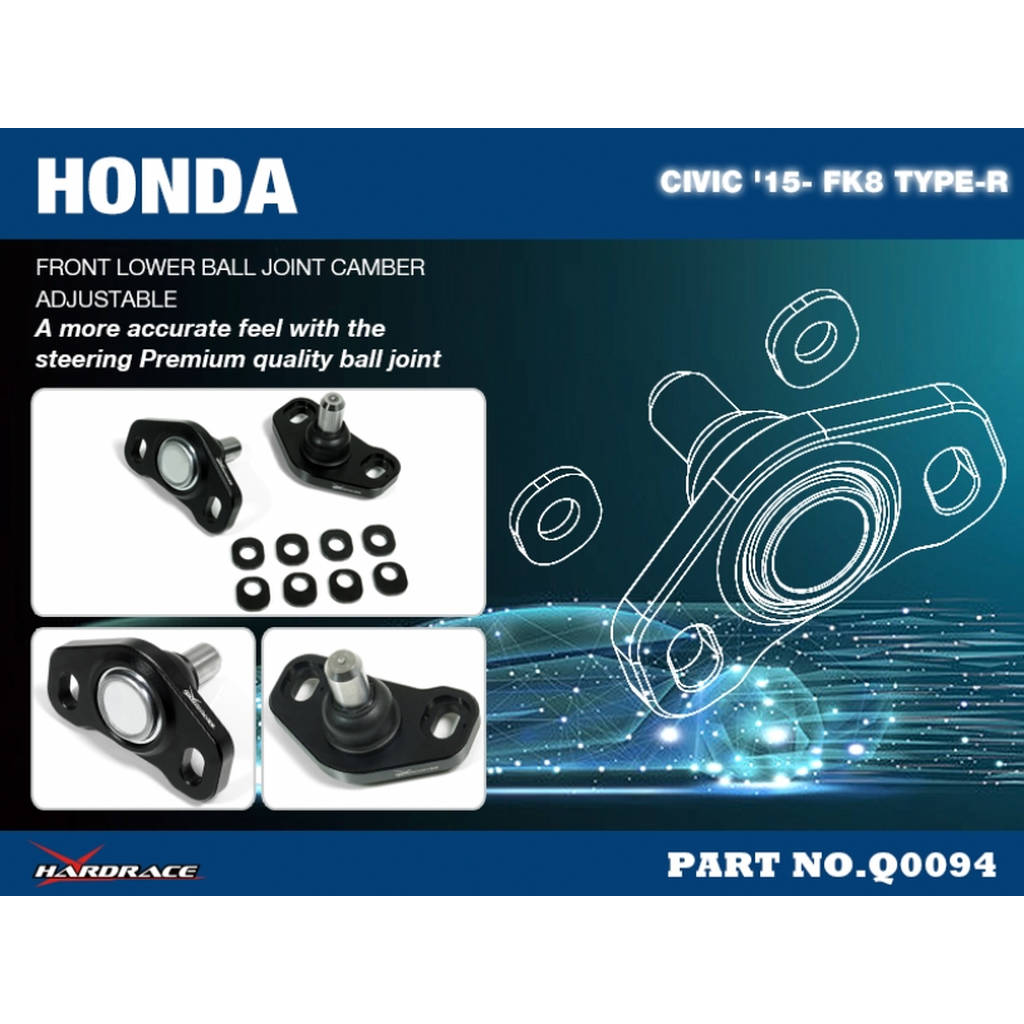 HARDRACE Q0094 RC BALL JOINT HONDA CIVIC FK8 17- Photo-1