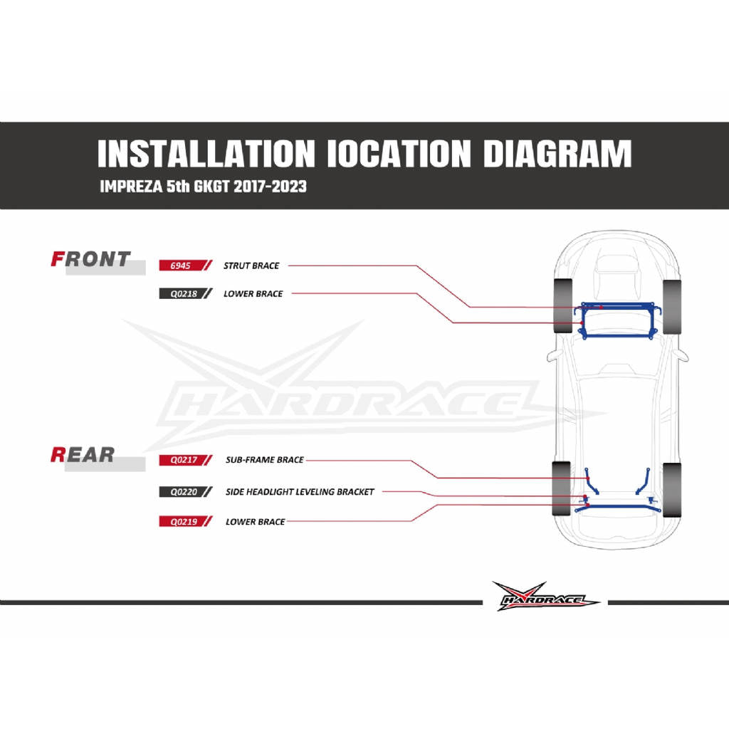 HARDRACE Q0217 BODY REINFORCED BAR SUBARU IMPREZA GK/GT 17- Photo-7