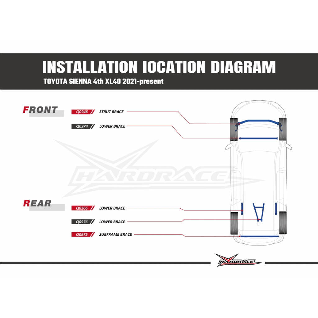 HARDRACE Q0266 BODY REINFORCED BAR LEXUS LEXUS RX AL20 16- Photo-1