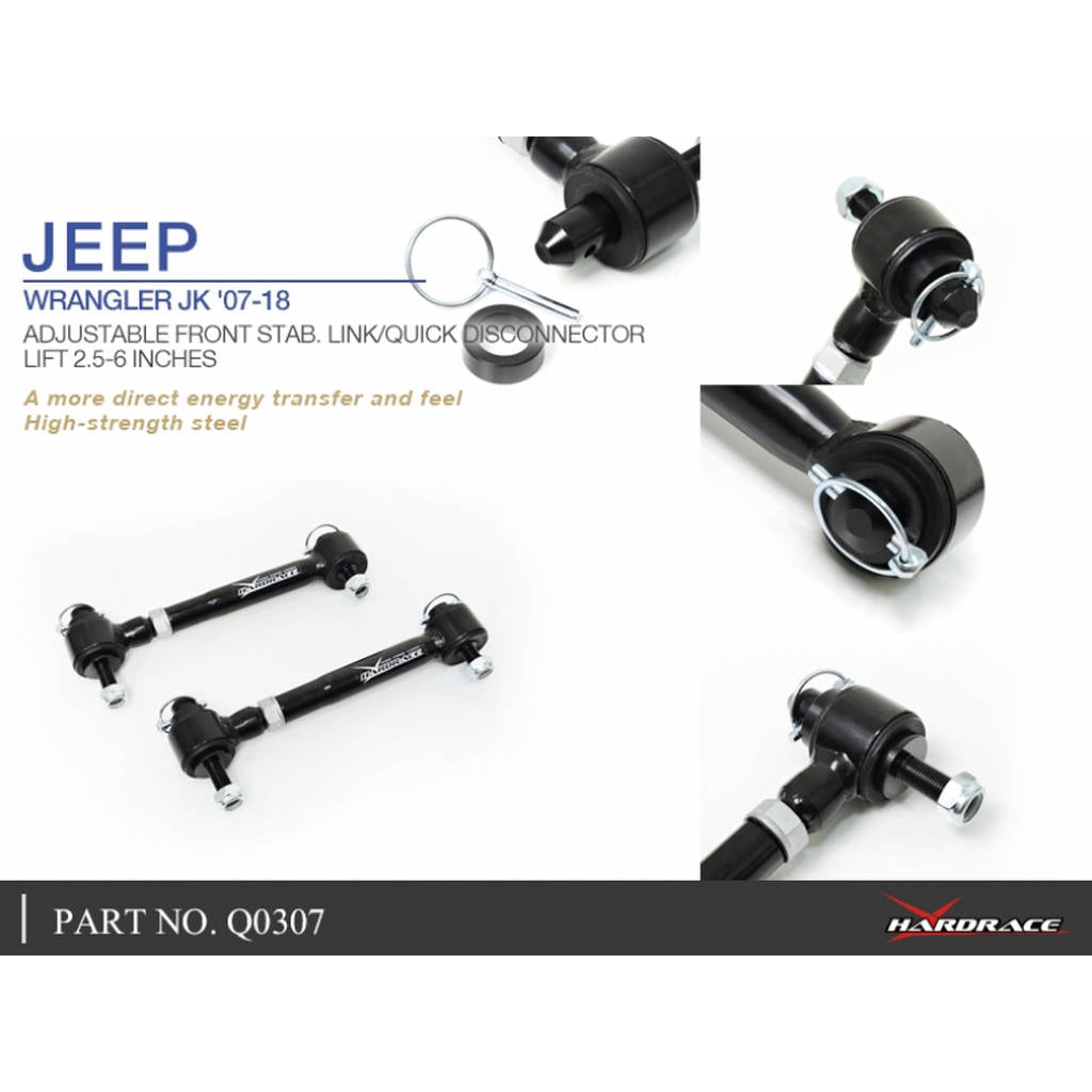 HARDRACE Q0307 ADJ. STABILIZER LINK JEEP WRANGLER JK 07-17 Photo-6