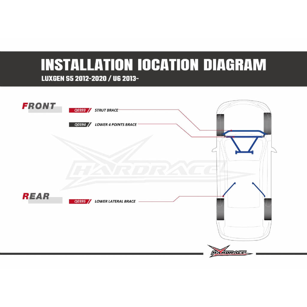HARDRACE Q0394 BODY REINFORCED BAR LUXGEN LUXGEN S5 11- Photo-6