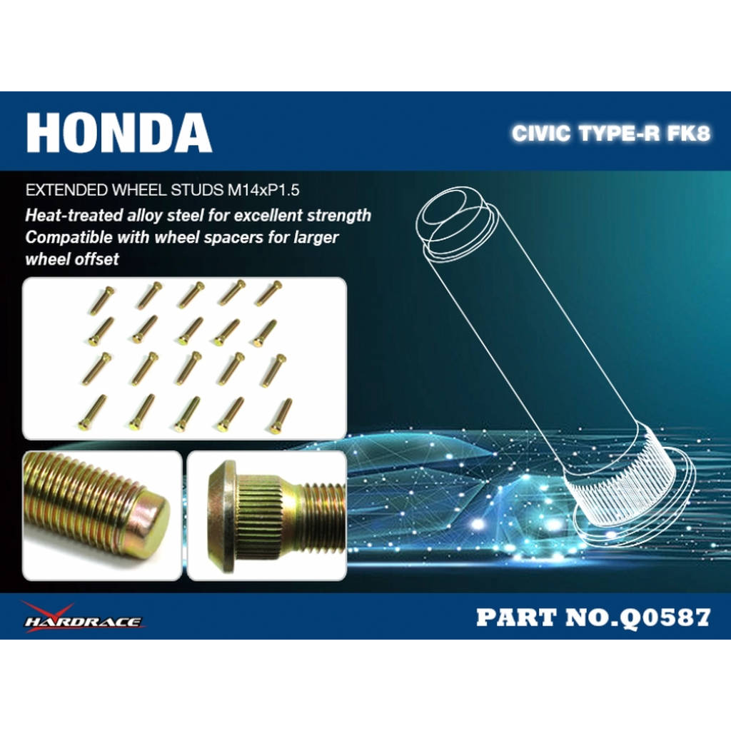 HARDRACE Q0587 WHEEL EXTEND STUDS HONDA CIVIC FK8 17- Photo-1