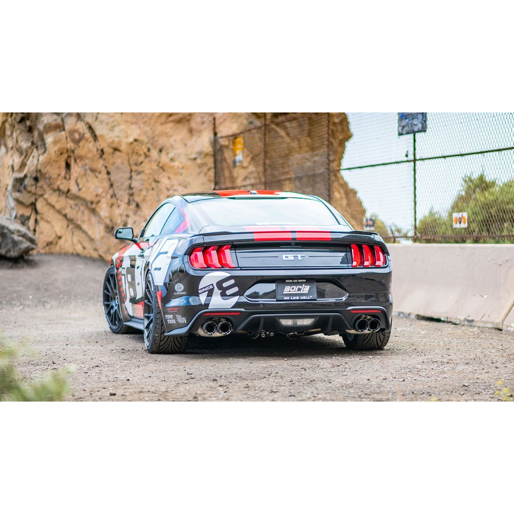 BORLA 140746CF Cat-Back "ATAK" 3.0" D RD AC 4" RD x 6.62" FORD MUSTANG GT 5.0L V8 AT / MT Photo-1
